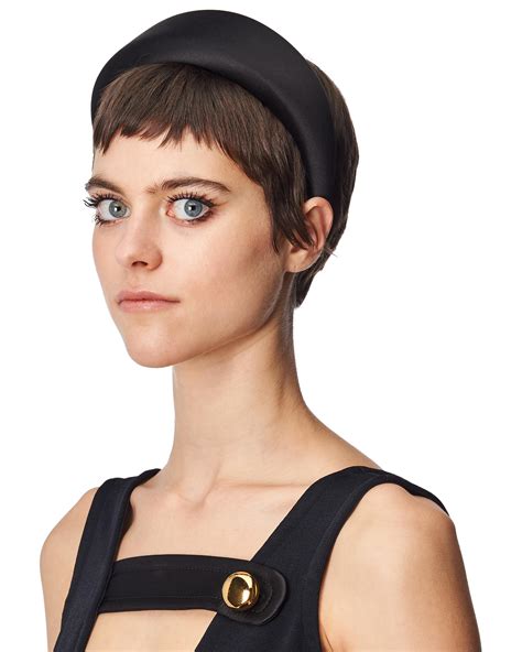 prada black satin headband|Black Satin Headband .